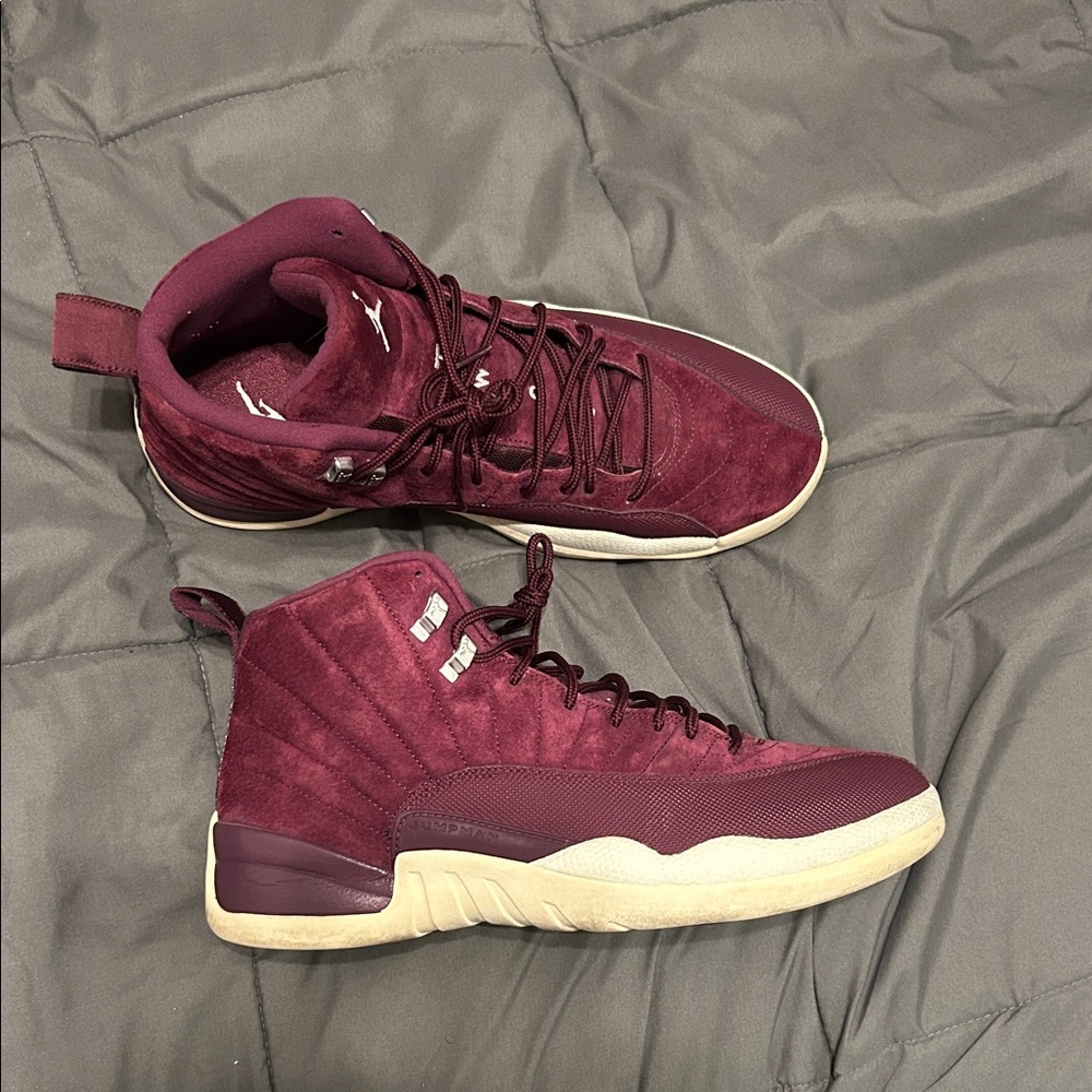 Bordeaux Jordan 12 Sneakers | Burgundy and Cream colorway